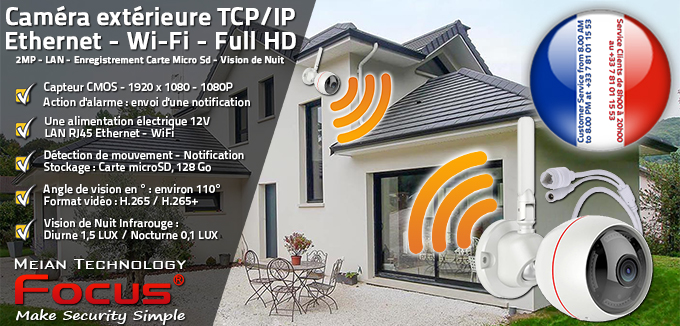 Caméra IP Surveillance Résidence Secondaire sur Smartphone sans Abonnement  Protection Logement HA-8406 Système Sécurité Wi-Fi